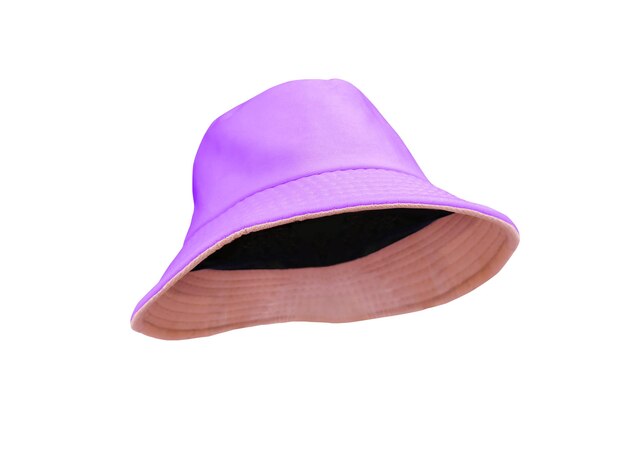 Photo chapeau de seau violet isolé sur fond blanc