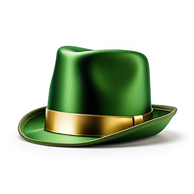 Chapeau de St Patricks avec trèfle isolé sur blanc chapeau de lutin vecteur Clipart