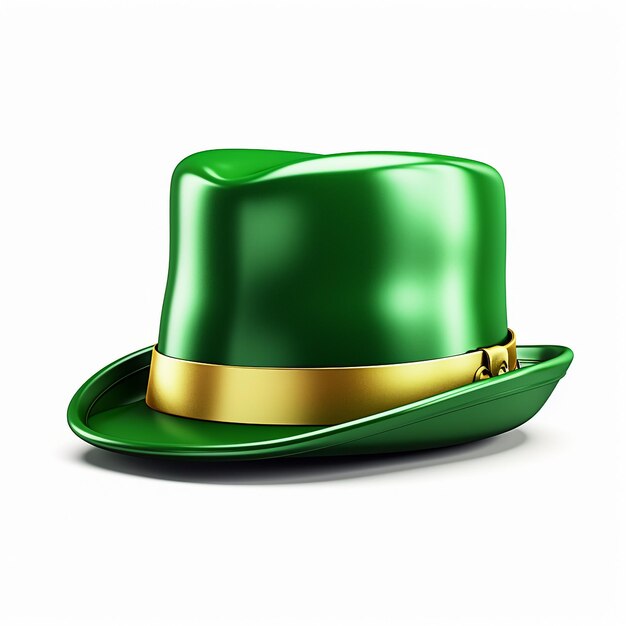 Chapeau de St Patricks avec trèfle isolé sur blanc chapeau de lutin vecteur Clipart