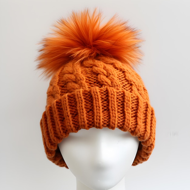 Photo chapeau à tricot orange