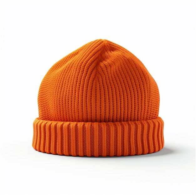 Photo chapeau à tricoter orange