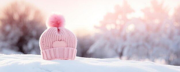 Un chapeau à tricoter rose à la mode