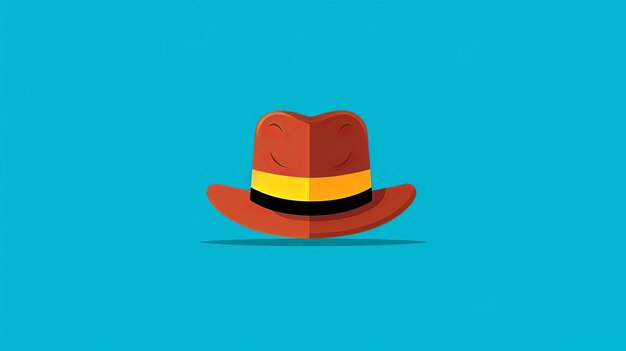 Chapeau unique dessin animé flatflat illustration Minima listingle ai générative