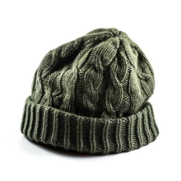 Un chapeau vert avec le mot hiver dessus