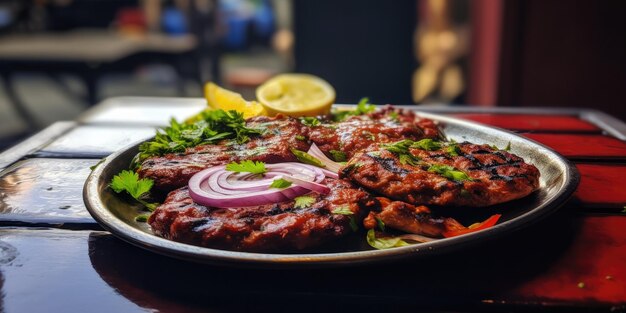 Chapli kabab épicé Bonté dans un restaurant local Chapli kebab Cuisine Des délices épicés Cuisine