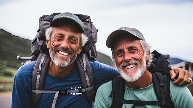 À chaque pas, ces deux amateurs de randonnée laissent des empreintes de joie et de camaraderie.