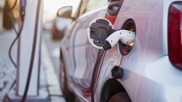 Charge de véhicules électriques à une station de charge en milieu urbain