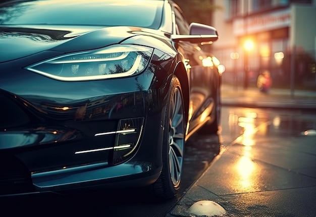 Charger une voiture électrique dans un parking