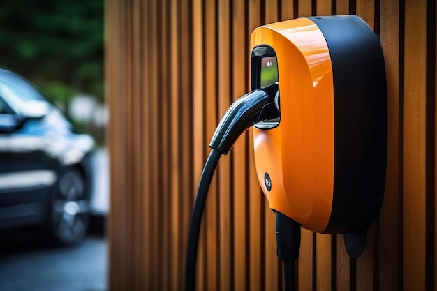 Chargeur Mural Pour Station De Charge De Voiture électrique à L'extérieur  De La Maison Libre