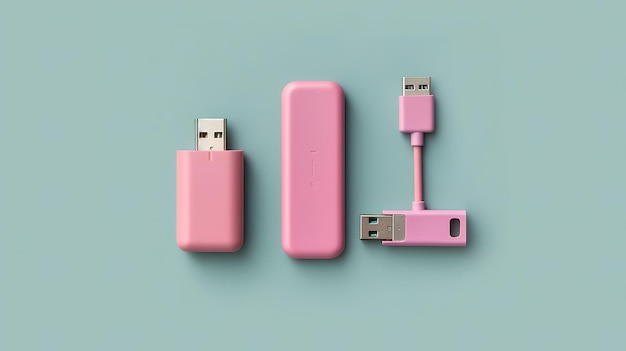 Un chargeur usb rose et un chargeur avec un usb branché dessus.