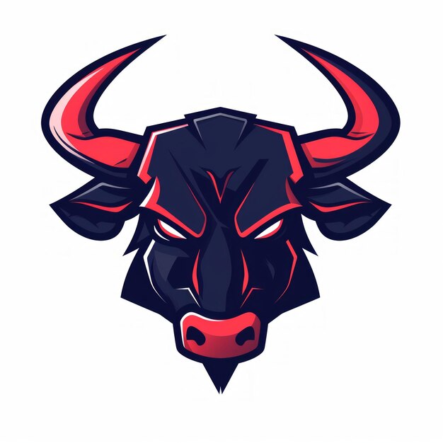Photo charging bull esports logo avec une ia générative à conception plate
