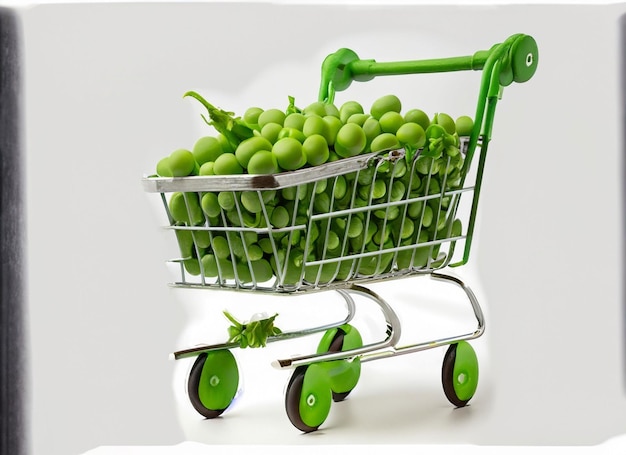 Chariot d'achat nourriture saine pour les légumes sains