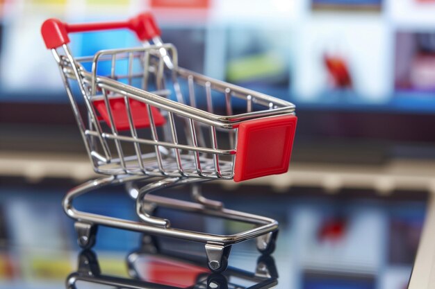 un chariot d'achat avec un siège rouge qui dit " le siège rouge "
