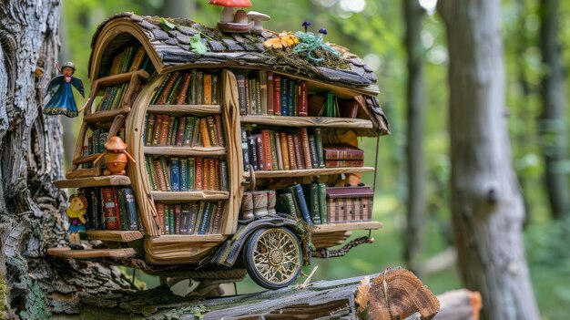 Le chariot de la bibliothèque des fées