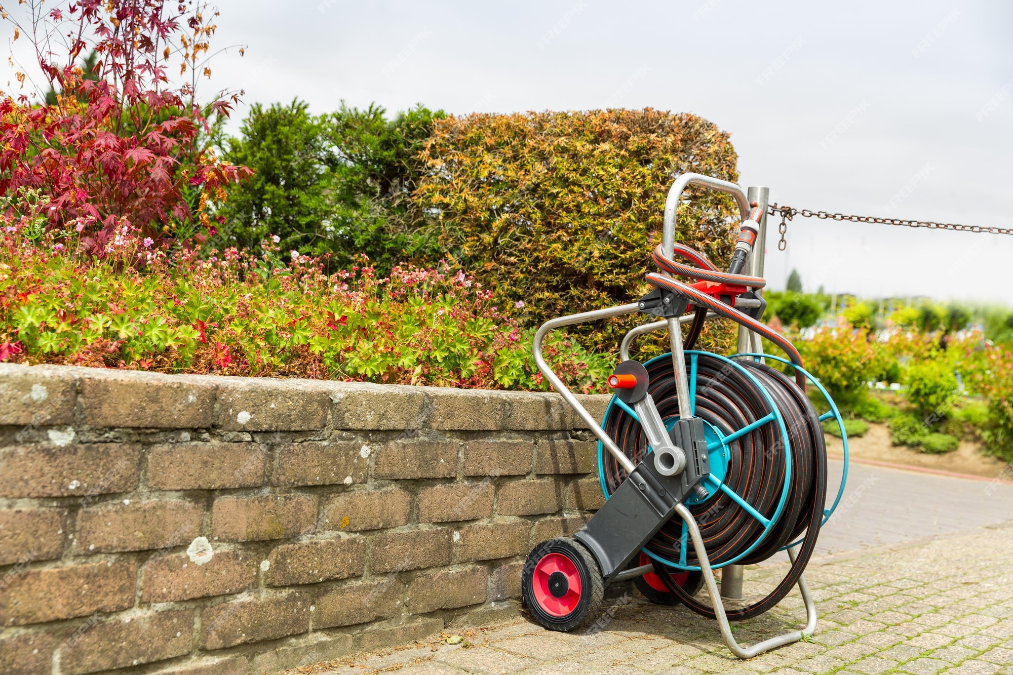 Chariot à Tuyaux Pour Arroser Les Plantes Ou Le Jardin. Matériel