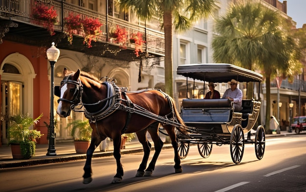 Chariot vintage dans le quartier historique