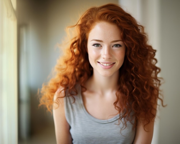 Charisme celtique souriant Portrait d'un adolescent irlandais aux cheveux roux