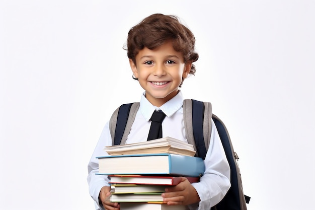 Un charmant enfant d'âge préscolaire prêt pour l'école