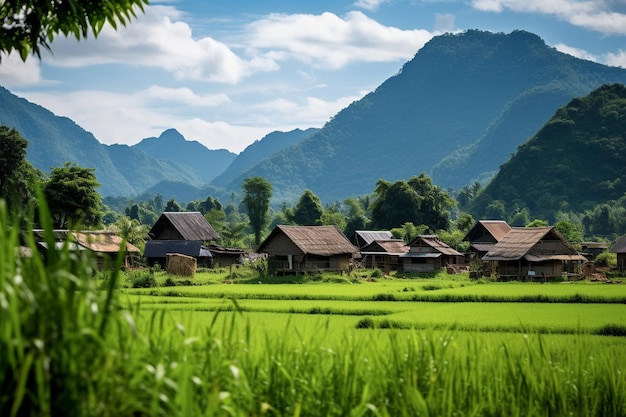 Un charmant village niché dans une vallée luxuriante