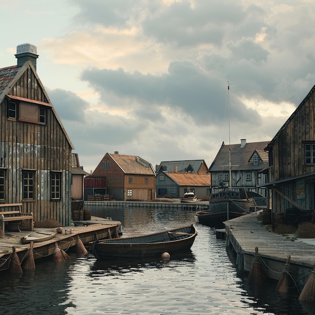 Charmant village de pêcheurs danois au bord de l'eau