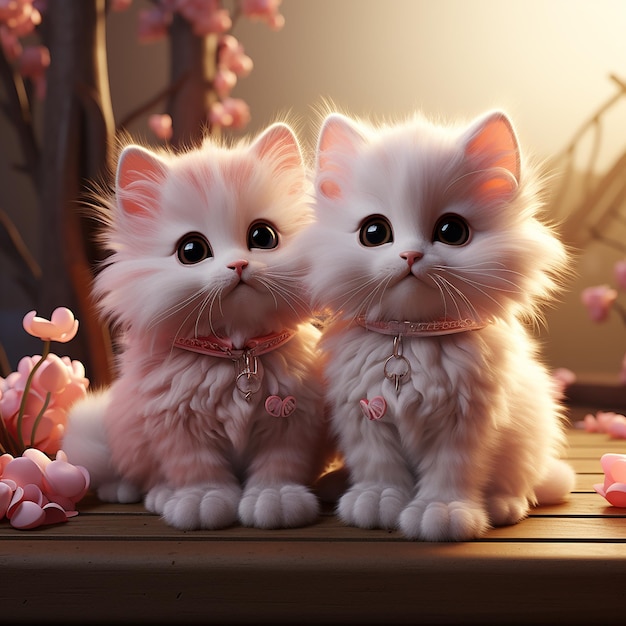 Charmante célébration du Nouvel An chinois par des chats en 3D