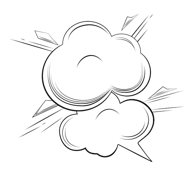 Ce charmante dessin animé d'un nuage décrit en traits noirs