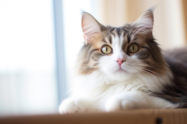 Le charme adorable d'un chat Une photo captivante d'un mignon chat