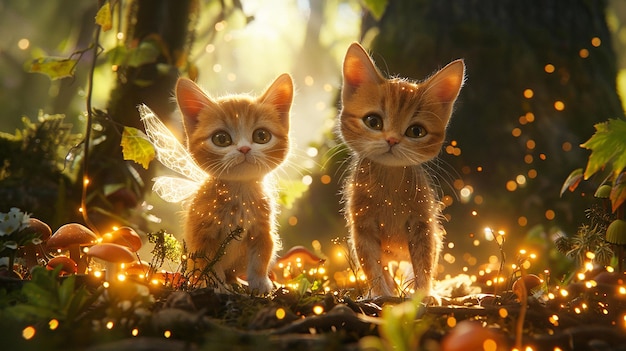 Le charme féminin ludique l'aventure adorable du chaton