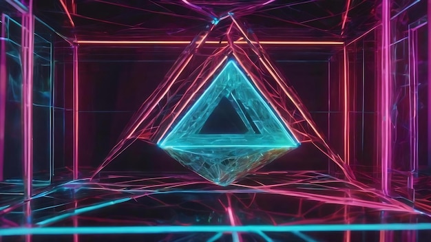 Le charme de la figure géométrique triangulaire dans un générateur de lumière laser au néon ai aig21