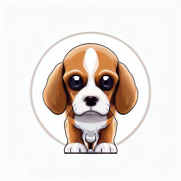 Photo charme floral du chiot beagle generative ai