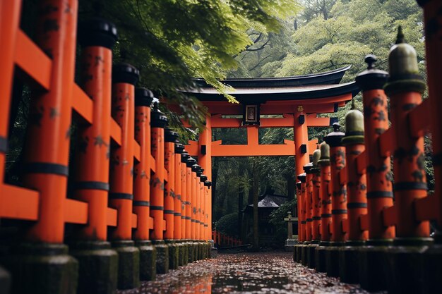 Photo le charme de la porte rouge de torii