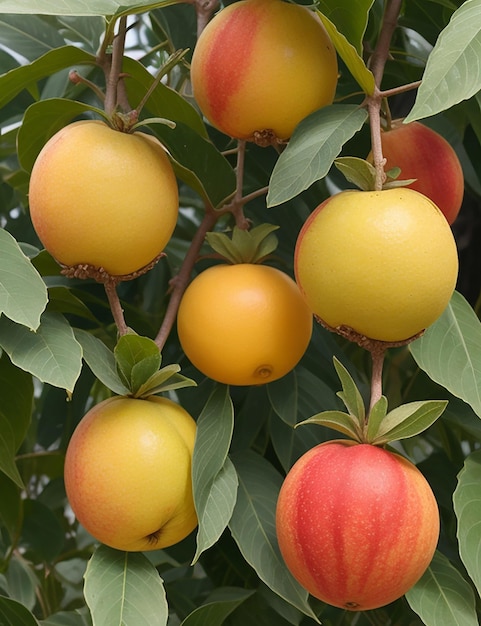 charoan fruit cerises photographie réaliste vert naturel à base de plantes