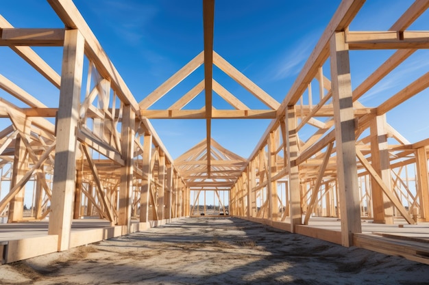 Charpente en bois sur le bâtiment