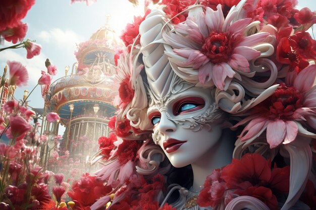Des chars de carnaval ornés d'arres florales complexes 00003 01