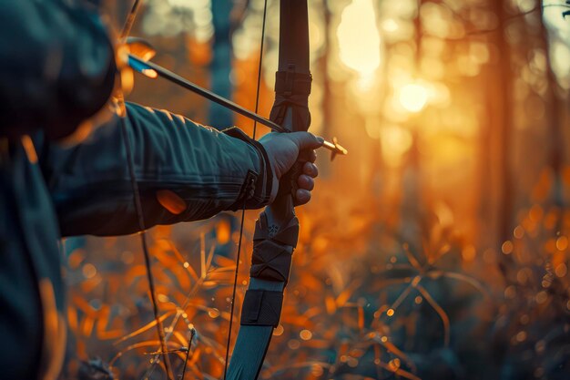 Photo la chasse à l'arc maîtriser l'art de la précision avec un arc composé