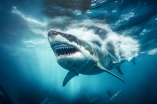 Chasse aux requins sous-marins du grand requin blanc