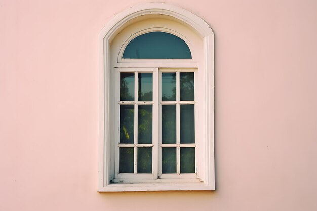 Châssis de fenêtre classique sur style rétro rose pastel