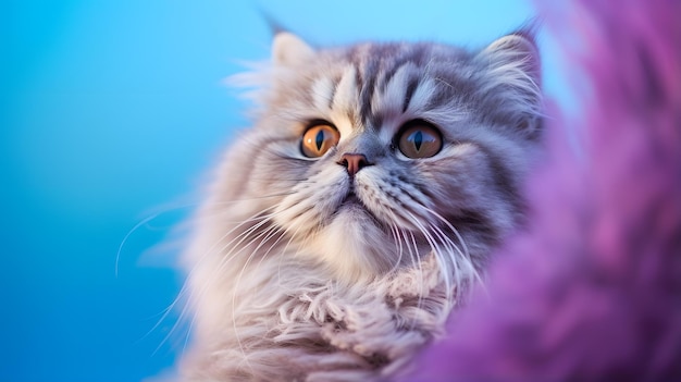 Un chat amical et drôle avec de grandes lunettes rondes.