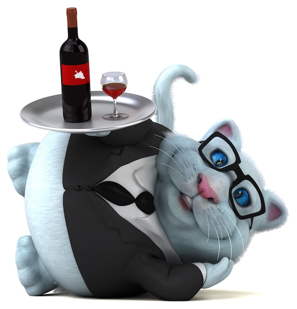 Chat amusant - Illustration 3D