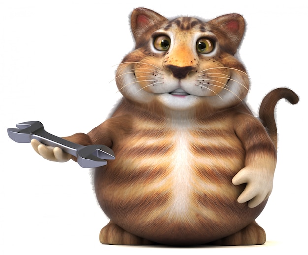 Chat amusant - Illustration 3D