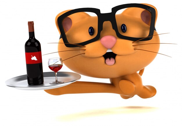 Chat amusant - Illustration 3D