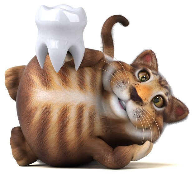 Chat amusant - Illustration 3D