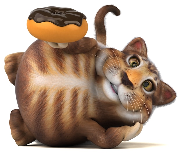 Chat amusant - Illustration 3D