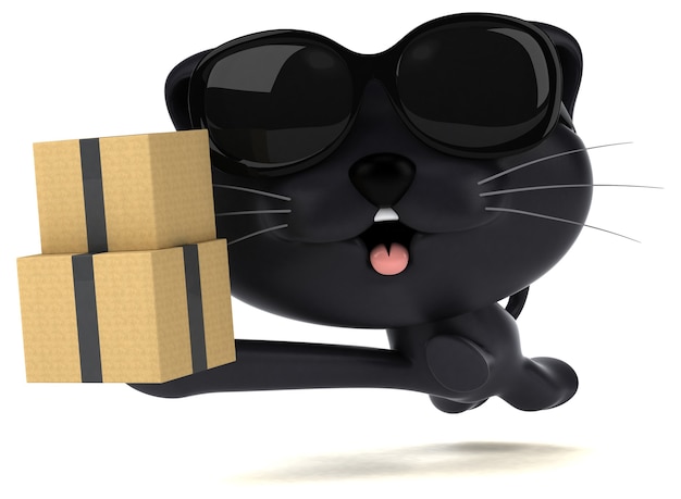 Chat amusant - Illustration 3D