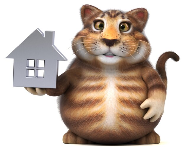 Chat amusant - Illustration 3D