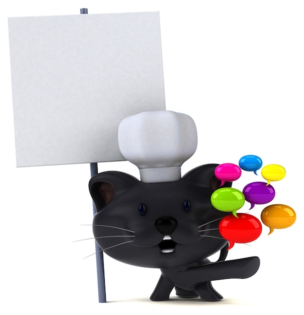 Chat amusant - Illustration 3D