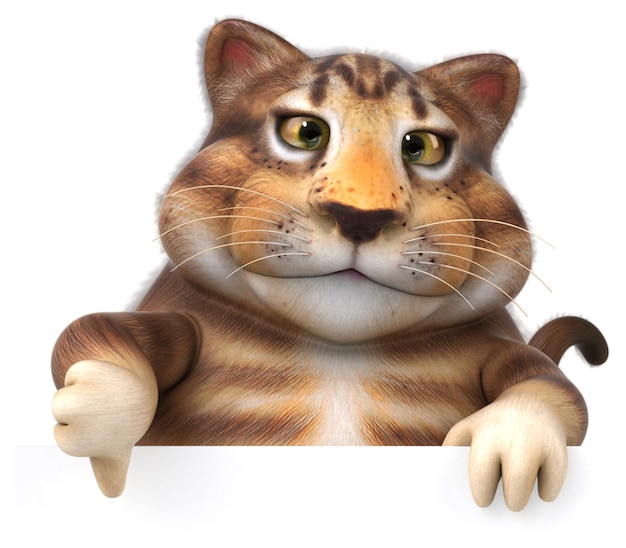 Chat amusant - Illustration 3D