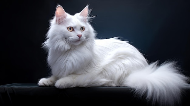 Le chat angora turc au pelage brillant