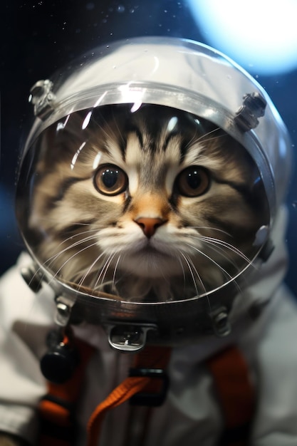 Un chat astronaute dans l'espace