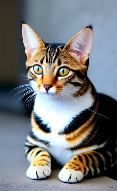 Un chat au visage noir et blanc